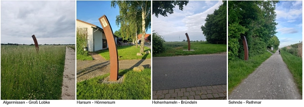 Stelen 10. Längengrad Ost © Stadt Sehnde